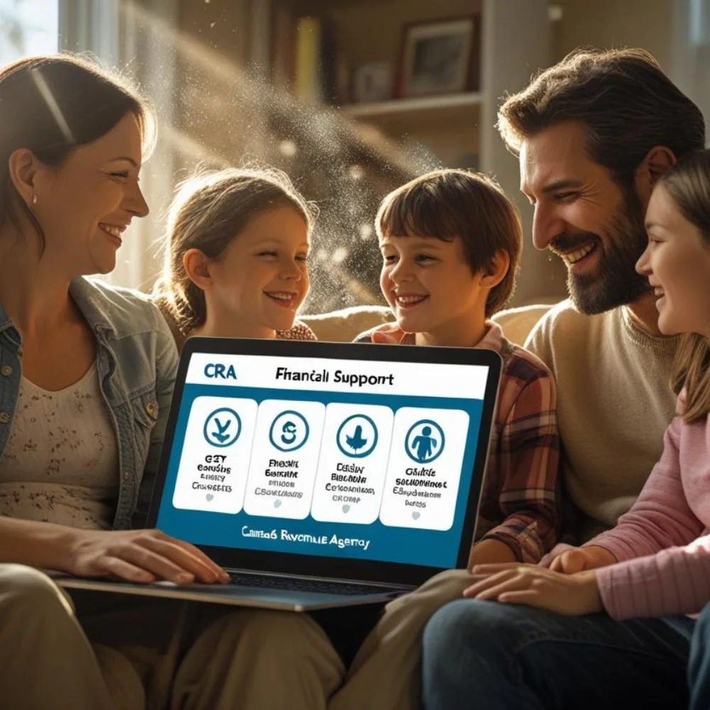 Low-income family receiving child tax
