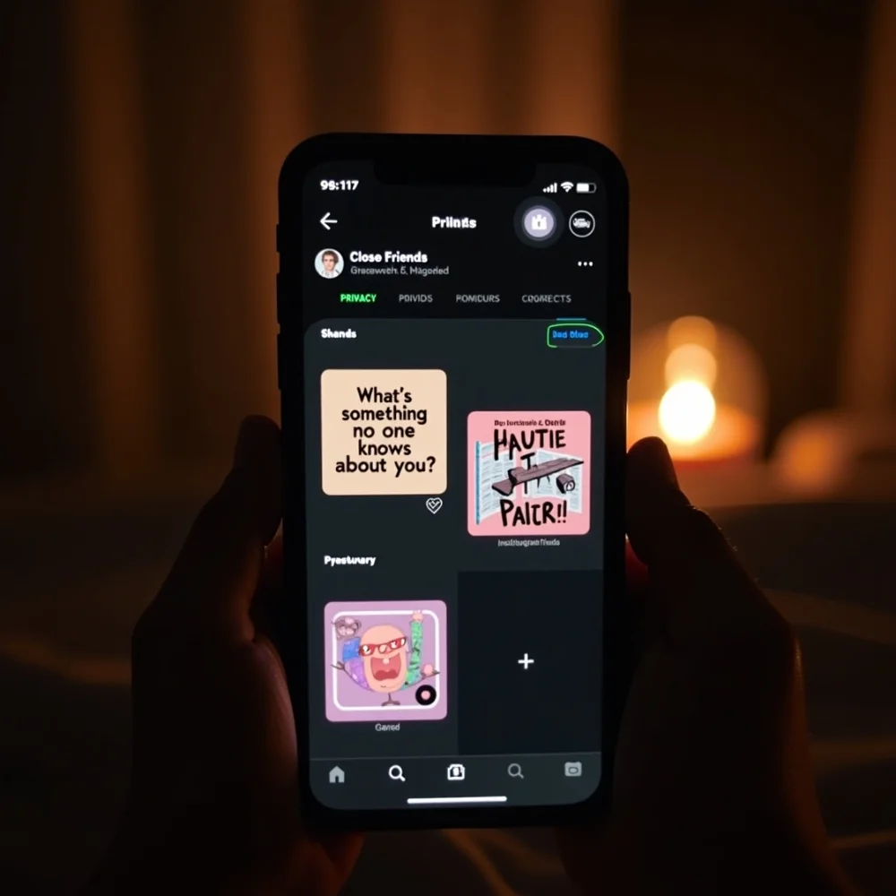 Image of Playing Instagram games with Close Friends using secret confessions and personal truth or dare in 2025.