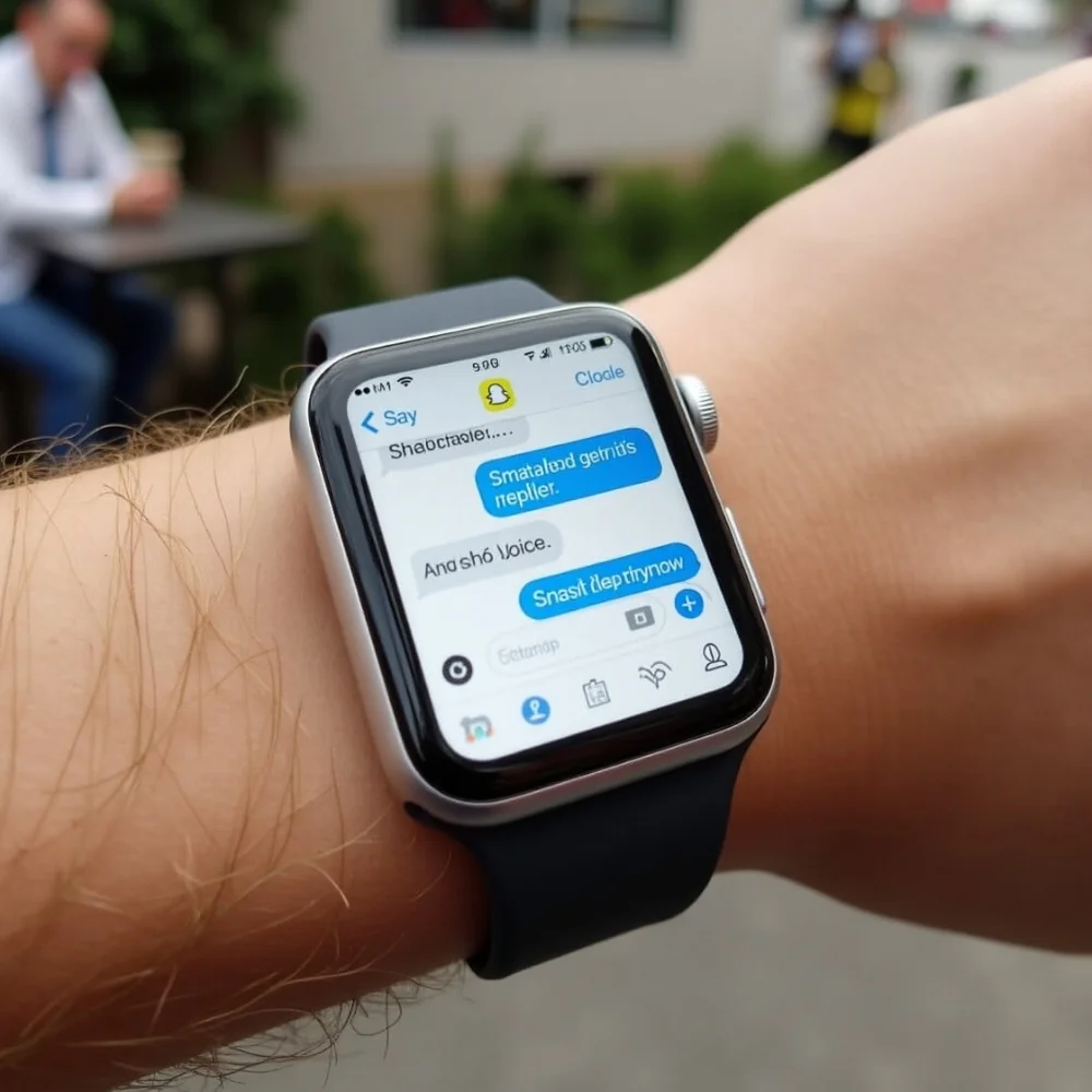Image of Snapchat messaging feature on Apple Watch.