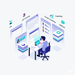 Independent coach managing clients with generic coaching software